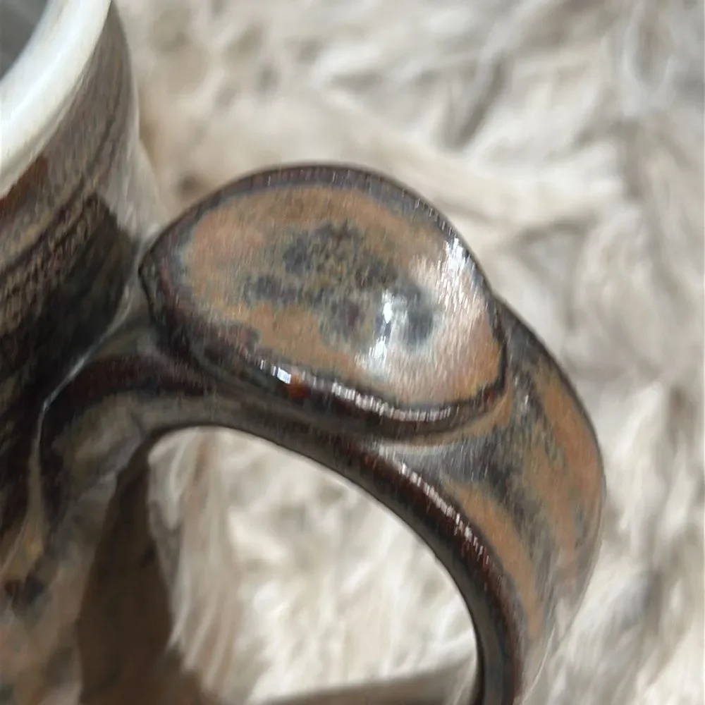 Handmade Mallard & Cattails Pottery Stoneware Coffee Tea Mug‎ Artist Stamped